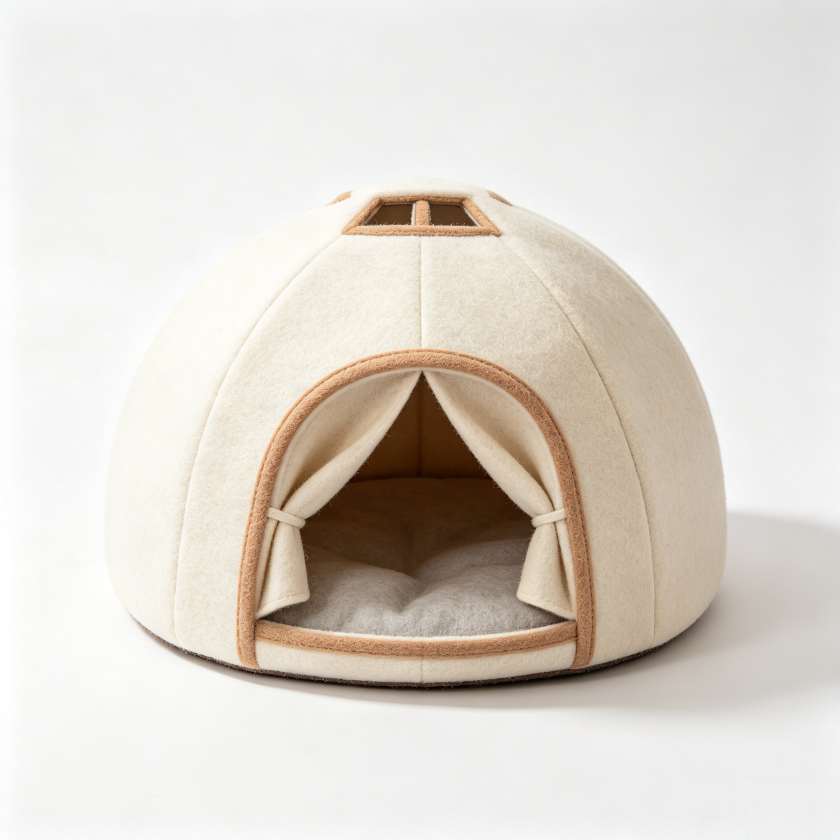 Felt Dome Igloo‑Style Cat Cave Bed