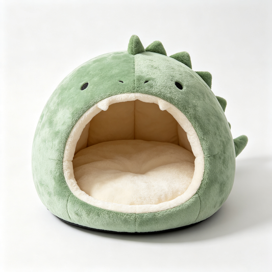 Cute Dinosaur Hooded Cat Bed Cave