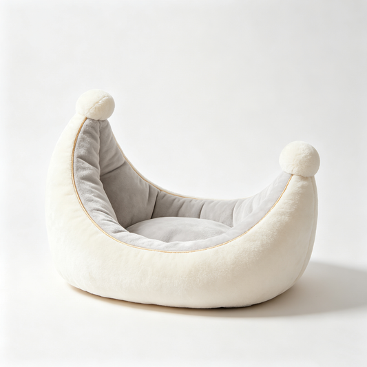 Crescent Moon Plush Pet Bed