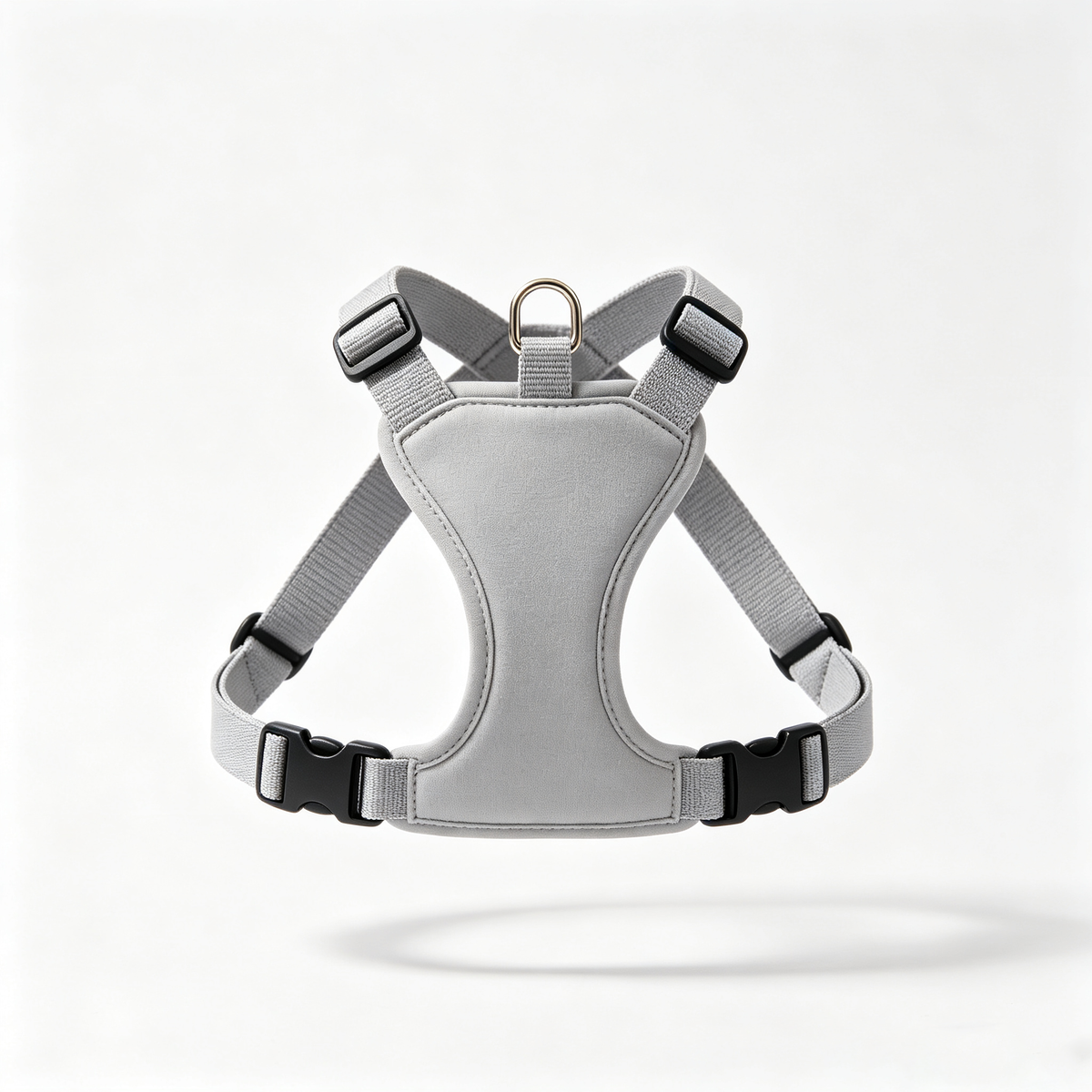 Minimalist Solid Grey Padded Dog Harness