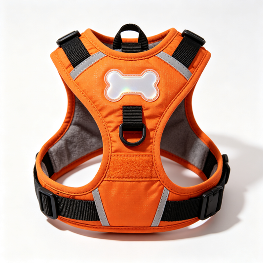 Reflective Bone‑Patch No‑Pull Dog Harness
