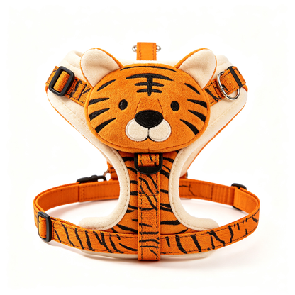 3D Plush Tiger Head Pet Harness