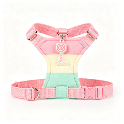 Pastel Striped Lollipop Charm Pet Harness