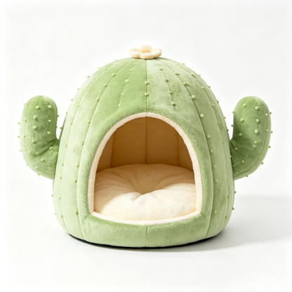 Cactus Shaped Warm Cat Cave Bed