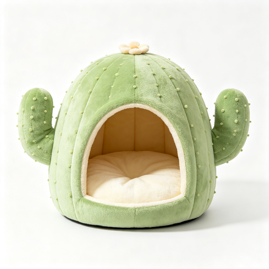 Cactus Shaped Warm Cat Cave Bed