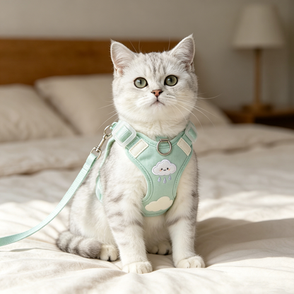 Cute Rainy Cloud Embroidered Pet Harness