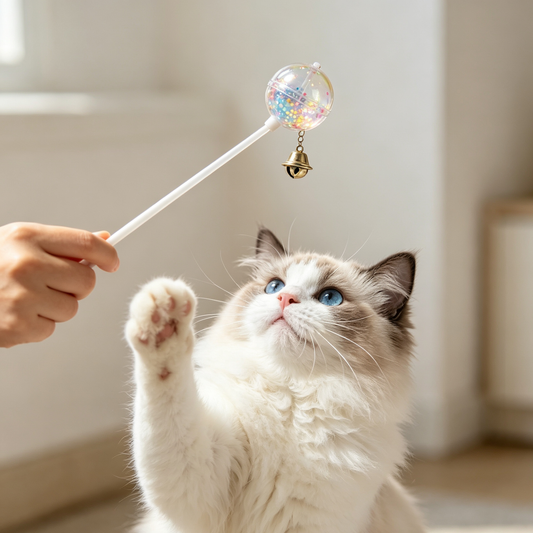 Glitter Ball Bell Cat Teaser Wand
