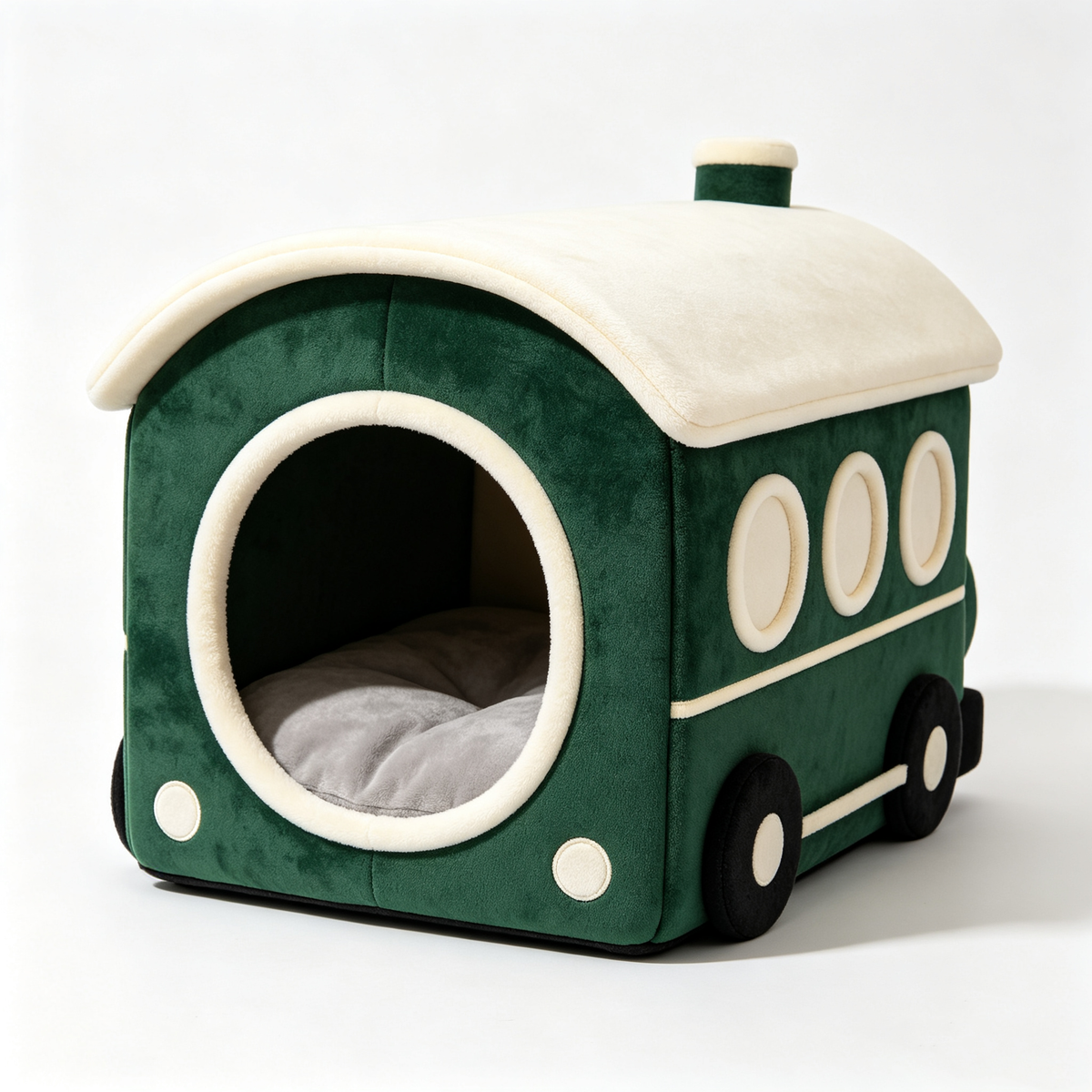 Retro Green Train Car Pet House Bed