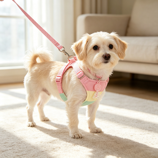 Pastel Striped Lollipop Charm Pet Harness