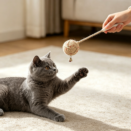 Sisal Rope Ball Cat Wand Toy with Bell