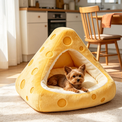 Triangle Cheese Wedge Shaped Pet Cave Bed