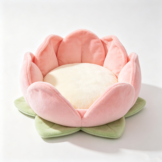 Pink Lotus Flower Open Pet Sofa Bed