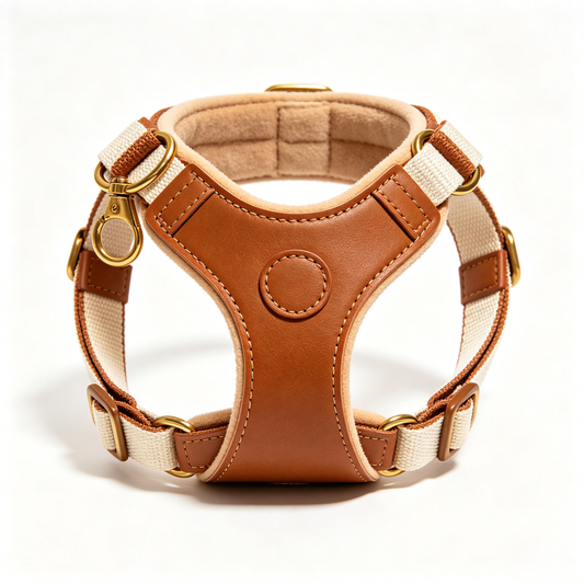 Vintage Faux Leather Pet Harness