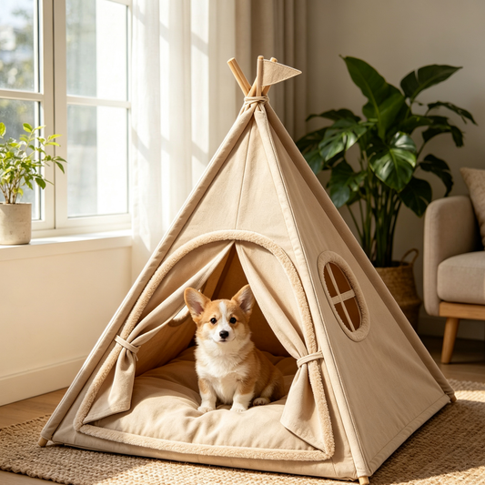 Canvas Teepee Tent Pet Bed