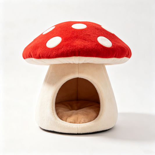 Red Mushroom House Pet Bed