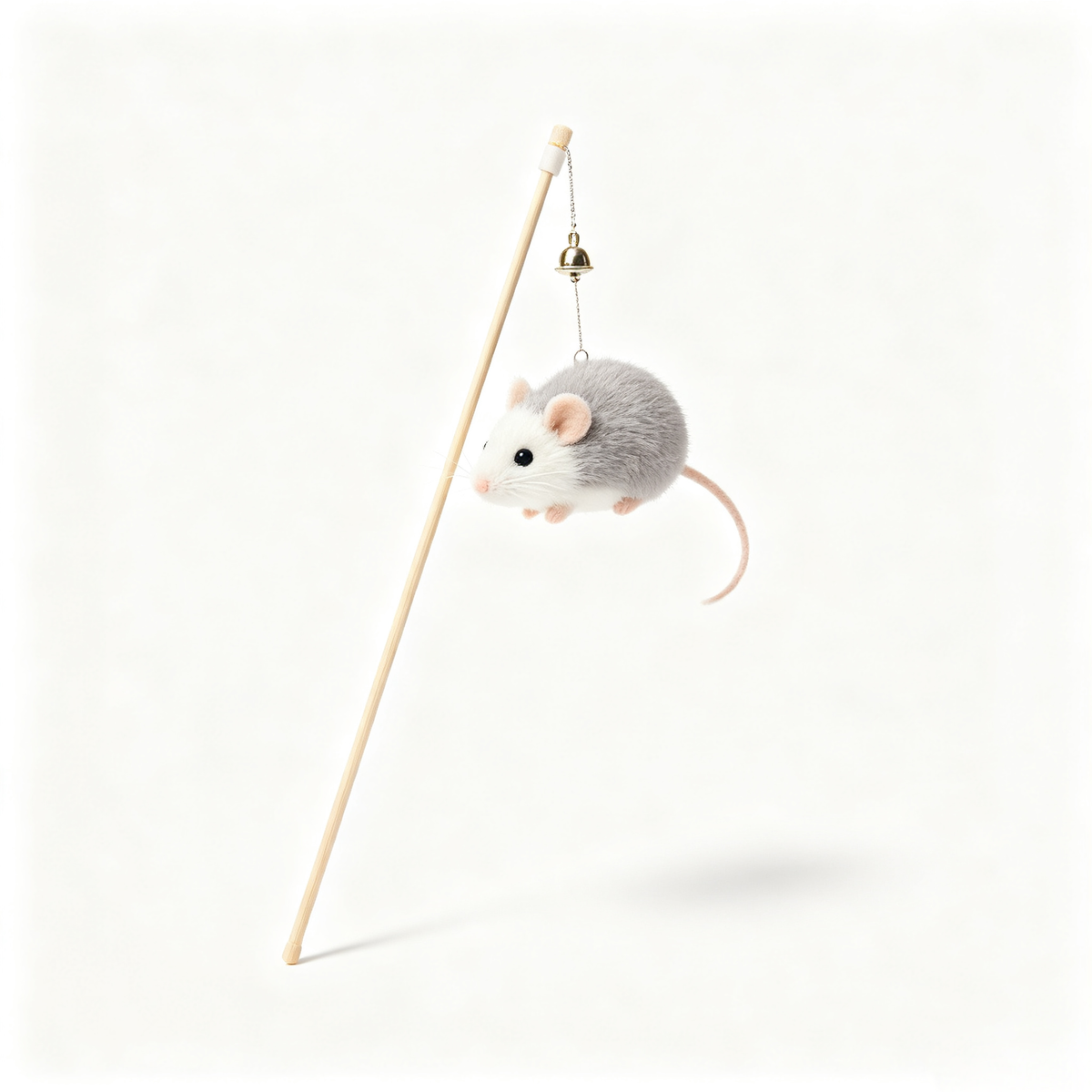 Plush Mouse Cat Wand Toy with Bell