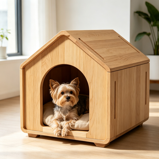Solid Wood Pet House Bed