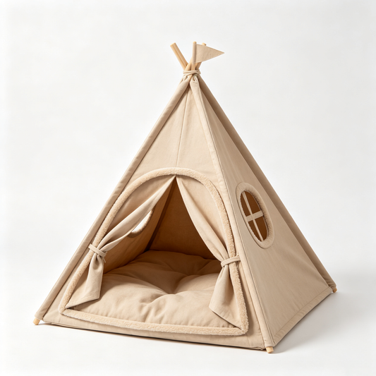Canvas Teepee Tent Pet Bed