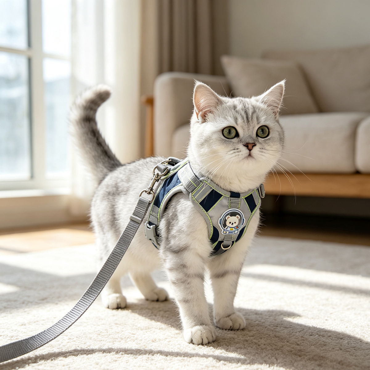 Astronaut Bear Reflective Pet Harness