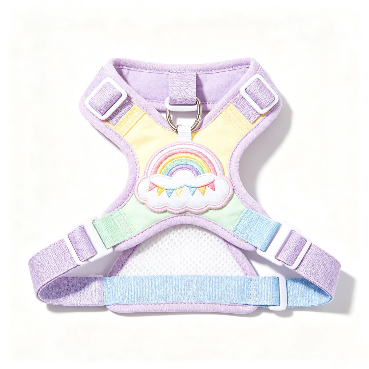 Rainbow Cloud Embroidery Pet Harness