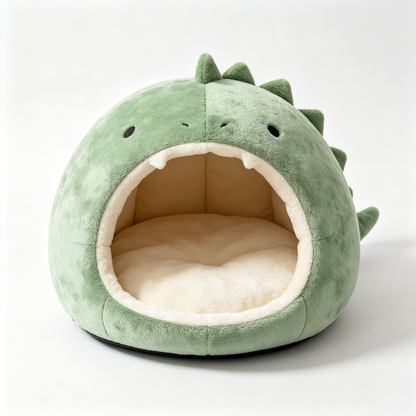Cute Dinosaur Hooded Cat Bed Cave