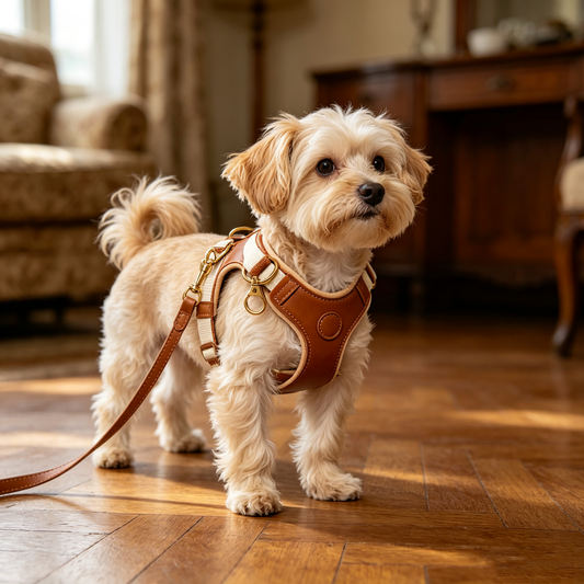 Vintage Faux Leather Pet Harness