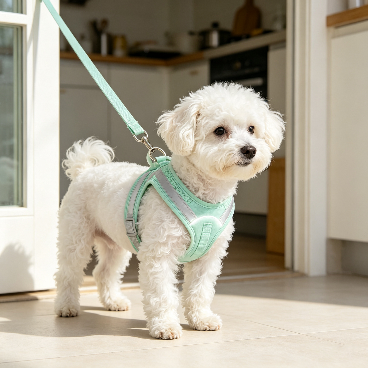 Mint Green Reflective Mesh Safety Harness