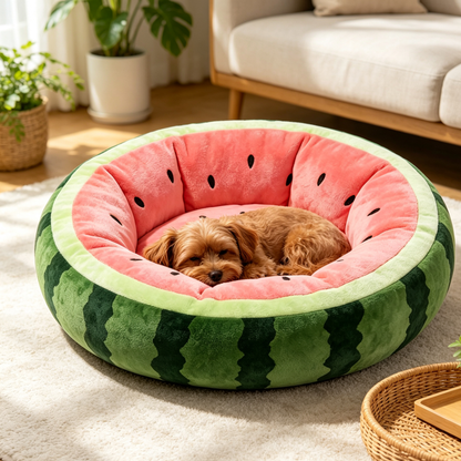 Watermelon Round Donut Pet Bed