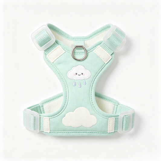 Cute Rainy Cloud Embroidered Pet Harness