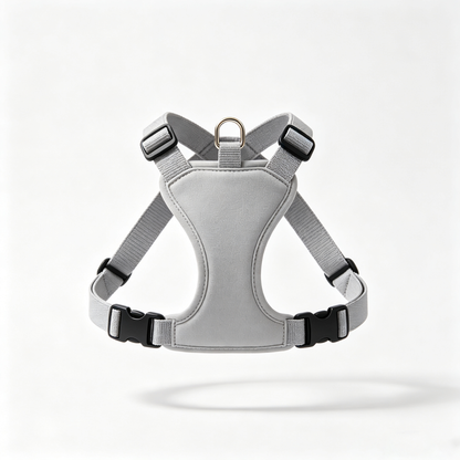 Minimalist Solid Grey Padded Dog Harness